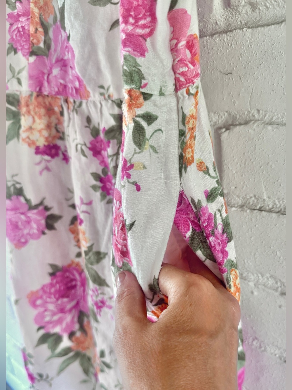 NWOT✨ CYNTHIA ROWLEY • Linen Midi Sun Dress • White Floral • Womens 6 US - Picture 11 of 12